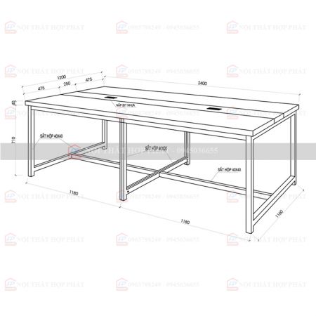 Bàn Họp Chân Sắt BHCS M09